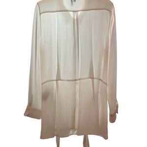 Donna Karan Large tie front top - white